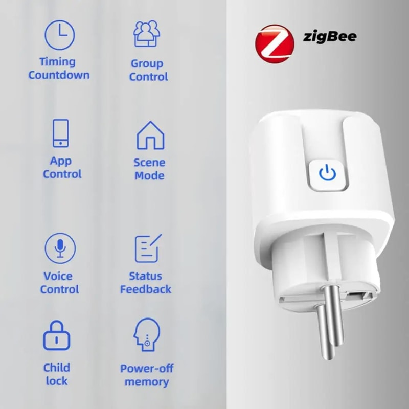 Zigbee Smart Plug Power Monitoring Socket With Alexa Google Voice Control 2