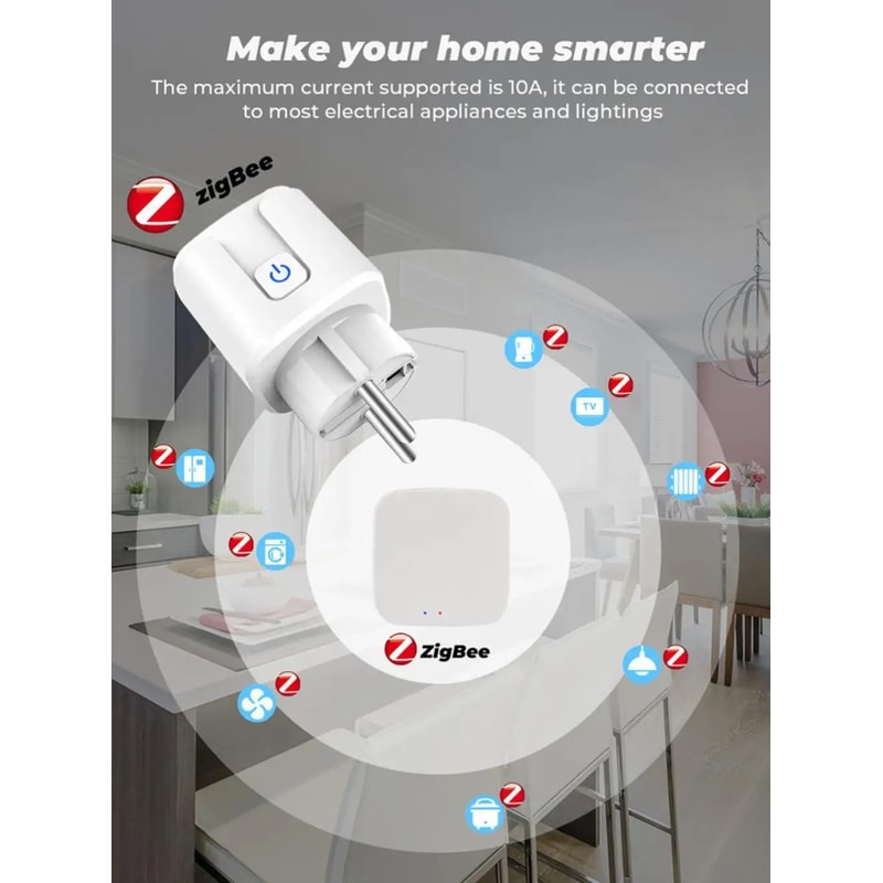 Zigbee Smart Plug Power Monitoring Socket With Alexa Google Voice Control 4