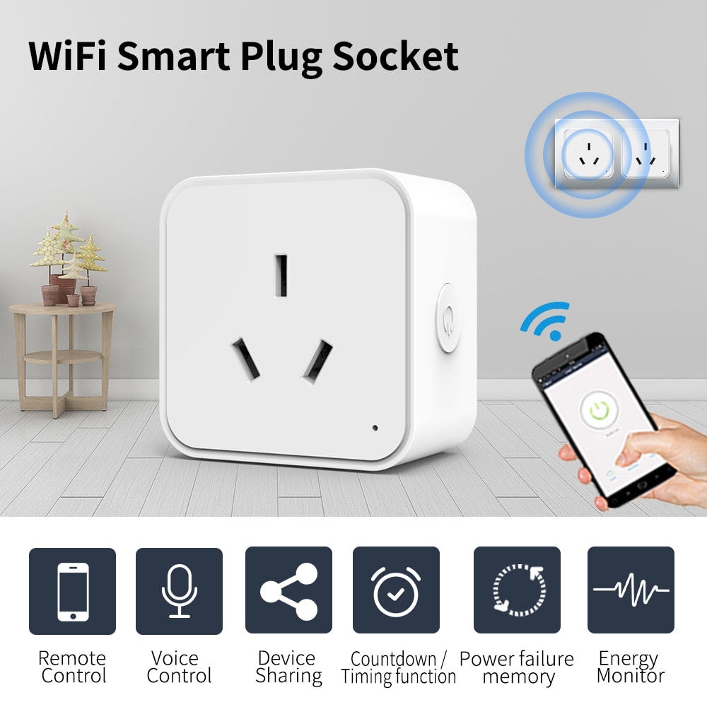 Smart WiFi Power Strip with USB Tuya App Remote Control Surge Protector Timer Outlet