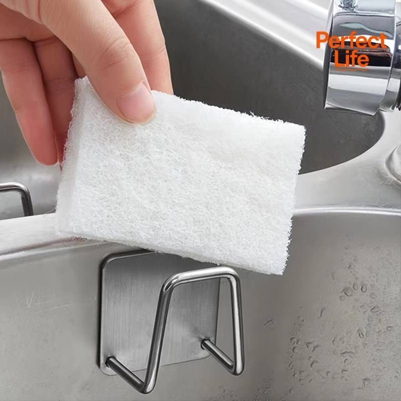 Stainless Steel Sink Organizer Rack Self Adhesive Drain Drying Storage Holder 1