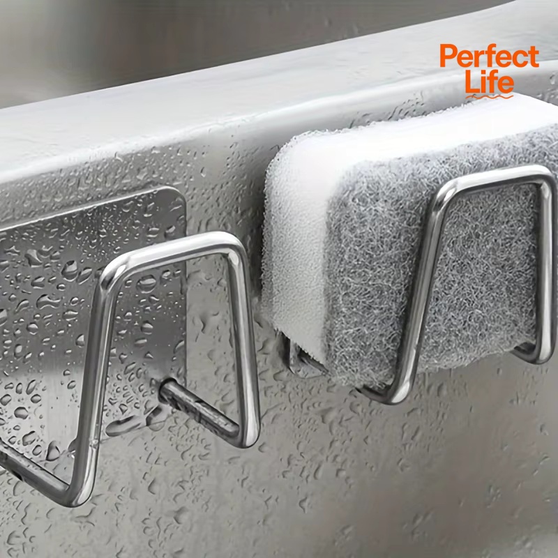 Stainless Steel Sink Organizer Rack Self Adhesive Drain Drying Storage Holder 2