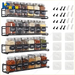 multi use wall mounted spice rack metal shelf for kitchen & bathroom storage