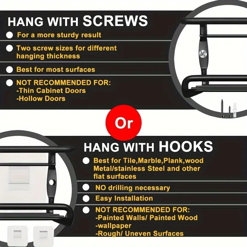 Multi Use Wall Mounted Spice Rack Metal Shelf For Kitchen Bathroom Storage 2