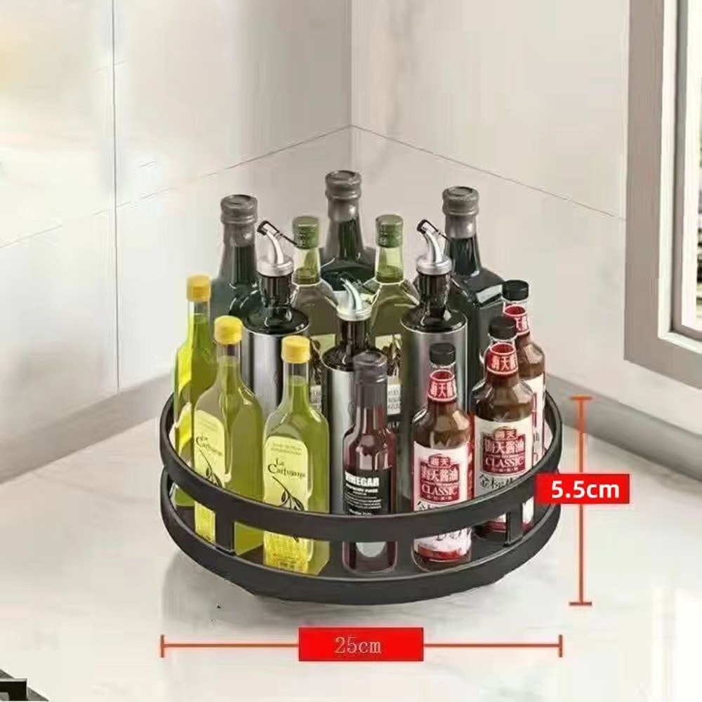 Rotating Storage Organizer Lazy Susan Kitchen Countertop Organizer For Spices Cosmetics 5