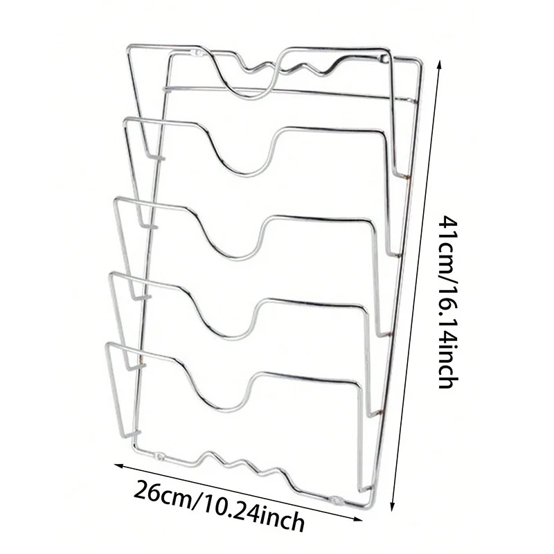 Wall Mounted Pot Lid Organizer Rack Tier Rust Free Kitchen Storage Holder