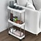 Tier Rolling Storage Cart with Sliding Shelves for Kitchen & Bathroom Organization