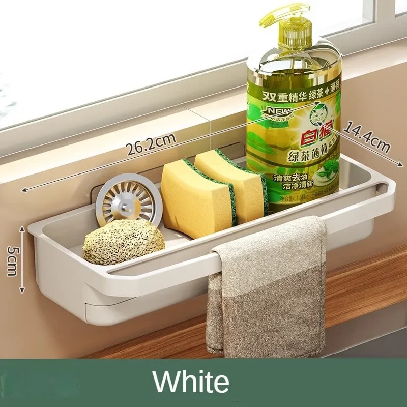 Space-Saving Kitchen Sink Organizer with Drain Rack & Soap Holder