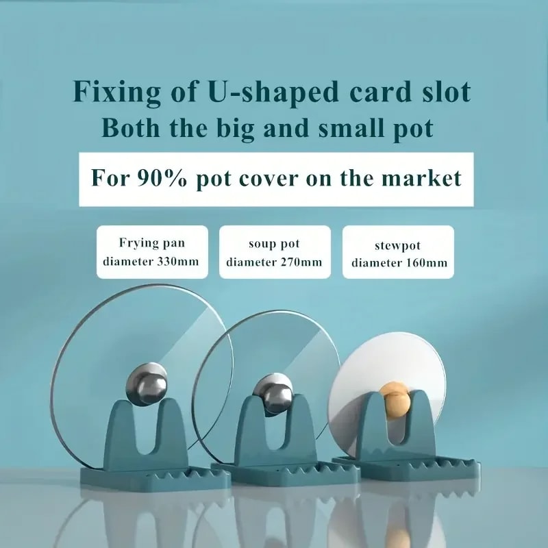 Foldable Pot Lid Holder Spoon Rest Organizer Space Saving Kitchen Storage Rack 2