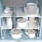 Adjustable Cabinet Organizer Shelves Stackable Expandable Kitchen Storage Rack For Counters Sink S 1