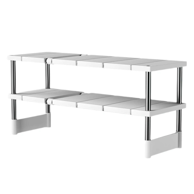 Adjustable Cabinet Organizer Shelves Stackable Expandable Kitchen Storage Rack For Counters Sink S 6