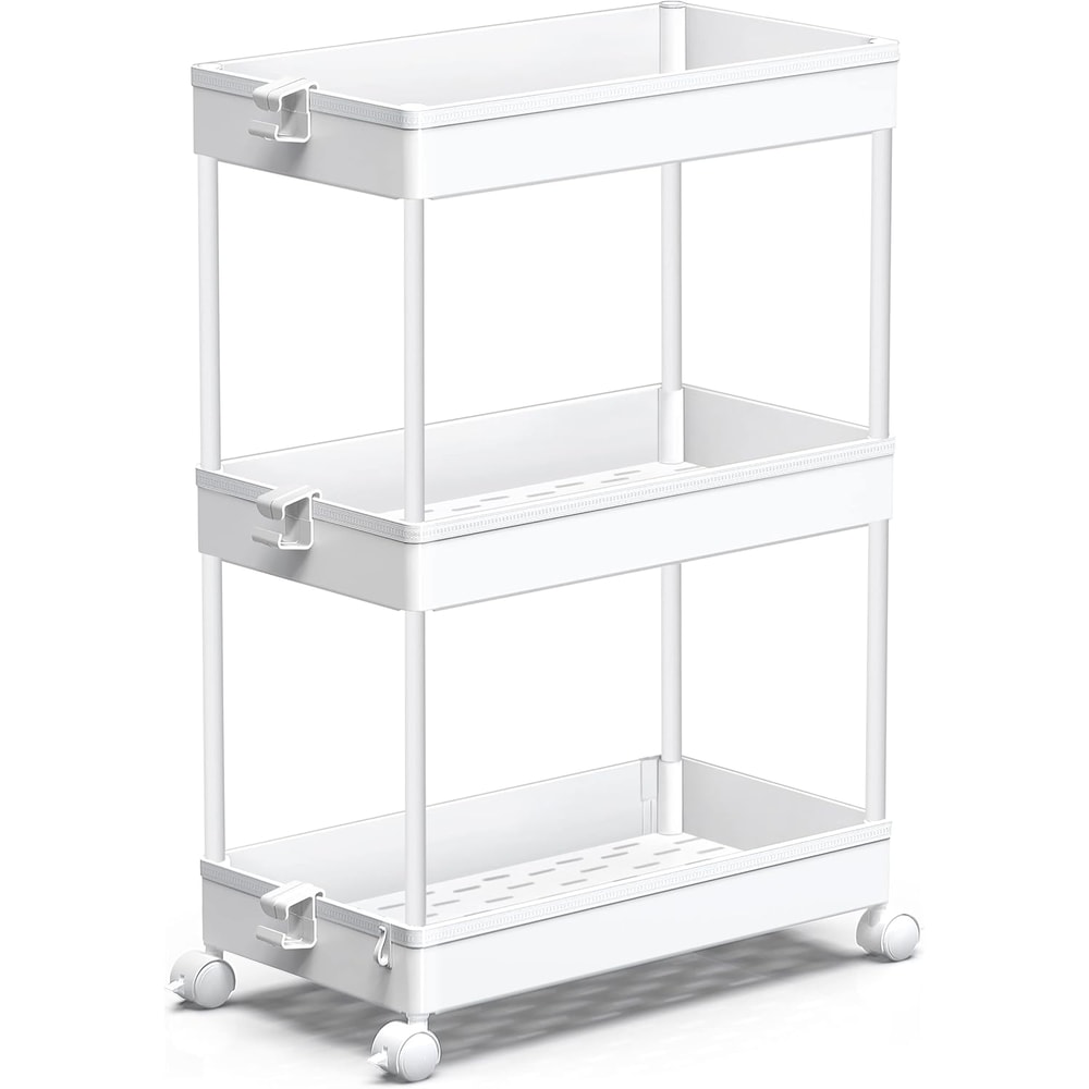 Tier Rolling Storage Cart Mobile Shelving Unit Bathroom Organizer Trolley