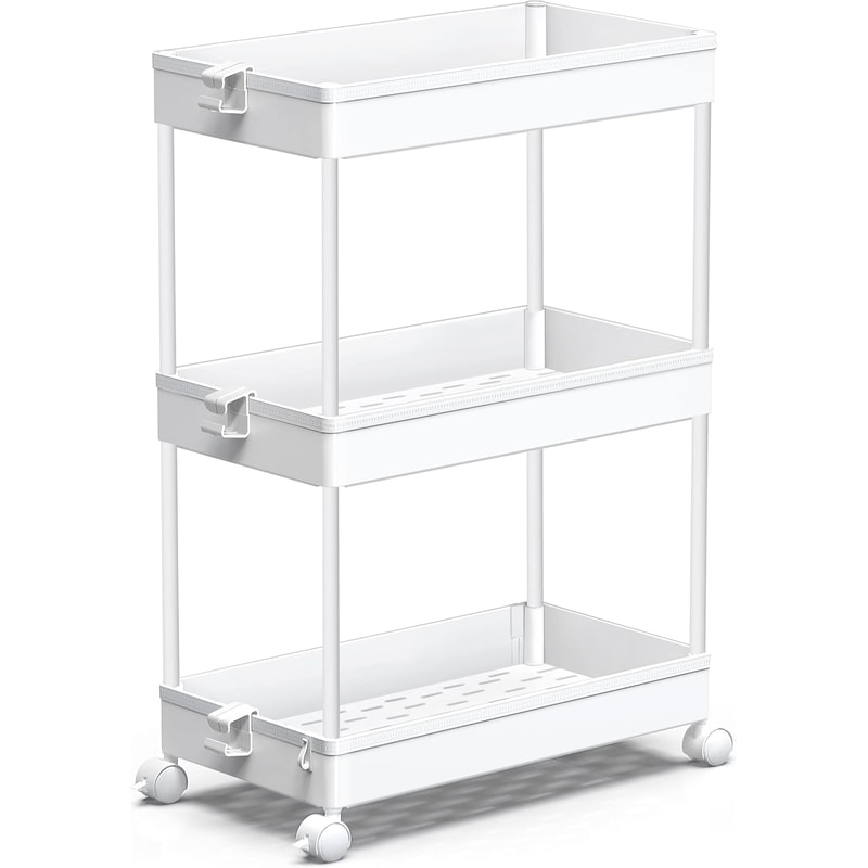 Tier Rolling Storage Cart Mobile Shelving Unit Bathroom Organizer Trolley
