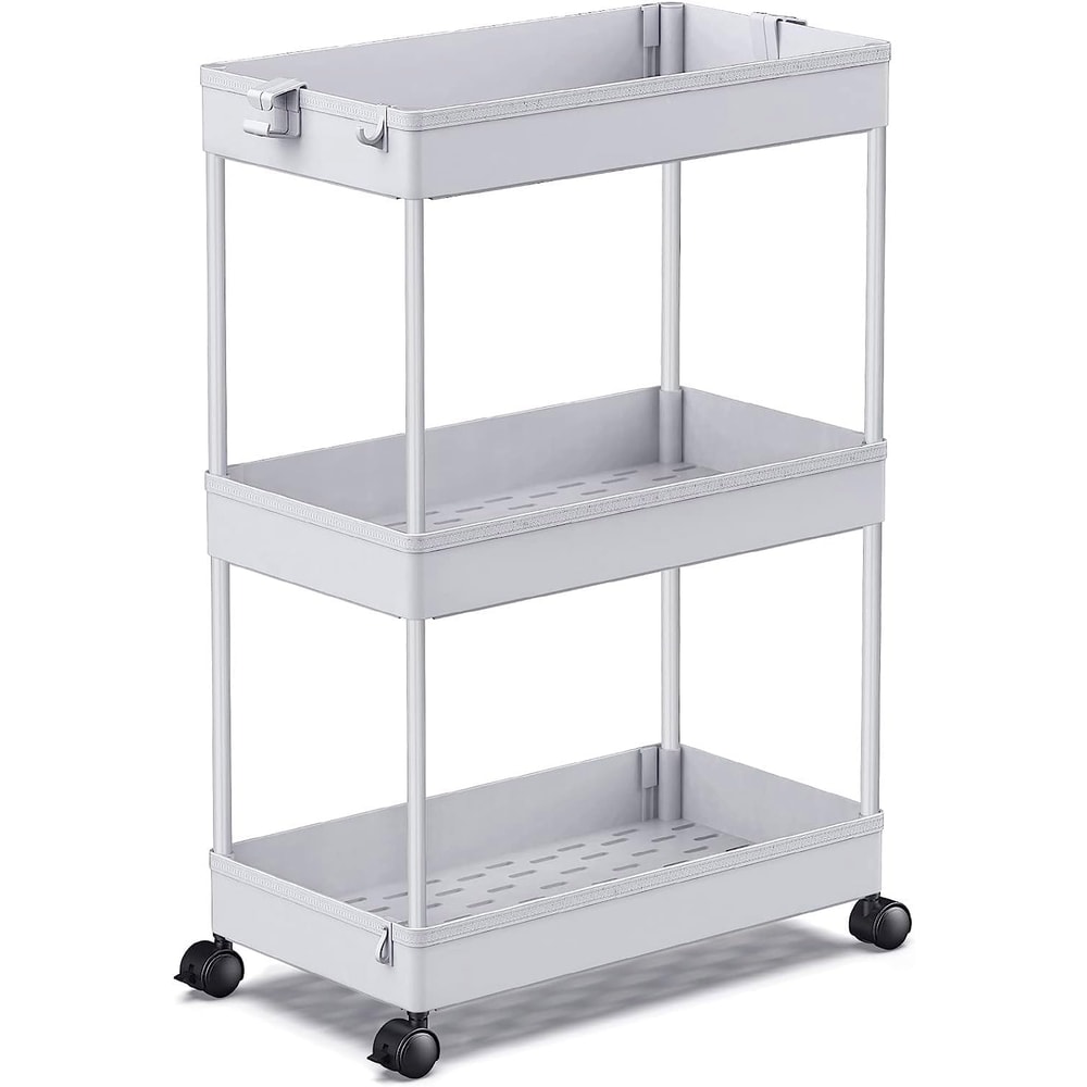 Tier Rolling Storage Cart Mobile Shelving Unit Bathroom Organizer Trolley