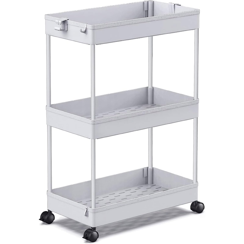 Tier Rolling Storage Cart Mobile Shelving Unit Bathroom Organizer Trolley
