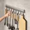 Wall Mounted Aluminum Hook Rack Drill Free Multi Purpose Kitchen Bathroom Organizer