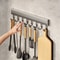 Wall Mounted Aluminum Hook Rack Drill Free Multi Purpose Kitchen Bathroom Organizer
