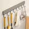 Wall Mounted Aluminum Hook Rack Drill Free Multi Purpose Kitchen Bathroom Organizer