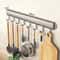 Wall Mounted Aluminum Hook Rack Drill Free Multi Purpose Kitchen Bathroom Organizer