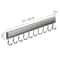 Wall Mounted Aluminum Hook Rack Drill Free Multi Purpose Kitchen Bathroom Organizer