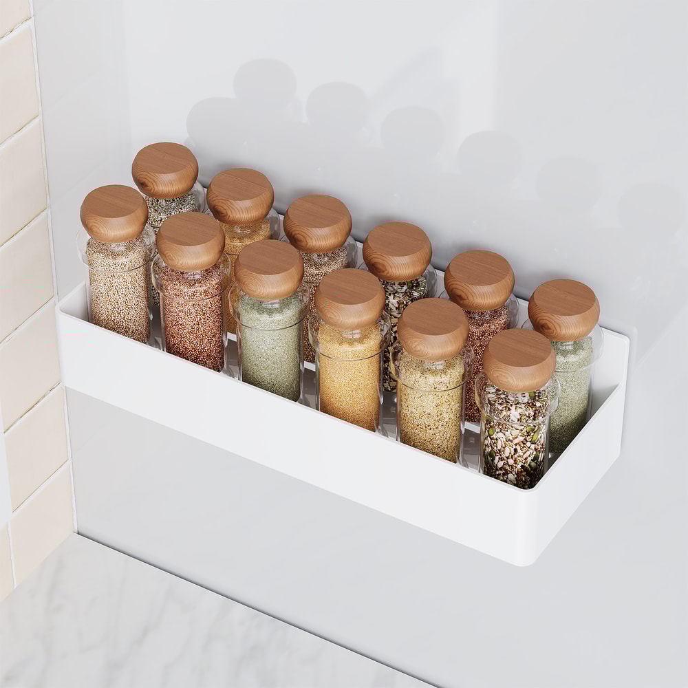 Magnetic Fridge Shelf Organizer Rack Multi Use Spice Storage Solutionkit