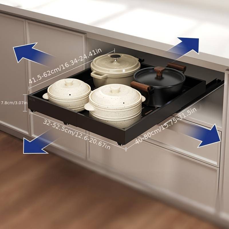 Expandable Pull Out Cabinet Organizer Drawer for Under Sink Storage and Kitchen Shelving