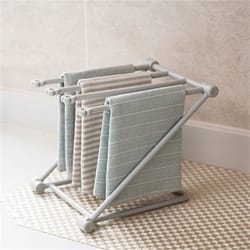 foldable kitchen towel rack stand space saving dish cloth drying organizer
