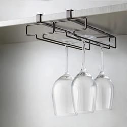under cabinet wine glass holder no drill stemware rack kitchen organizer