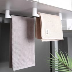 under cabinet paper towel holder rack with multi use kitchen organizer bar for bathroom & storage
