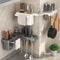 Wall Mounted Knife Rack Organizer with Chopstick Holder Kitchen Storage Shelf