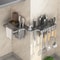 Wall Mounted Knife Rack Organizer with Chopstick Holder Kitchen Storage Shelf
