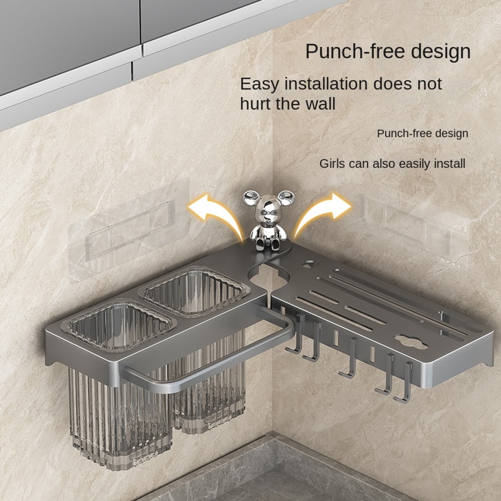 Wall Mounted Knife Rack Organizer with Chopstick Holder Kitchen Storage Shelf