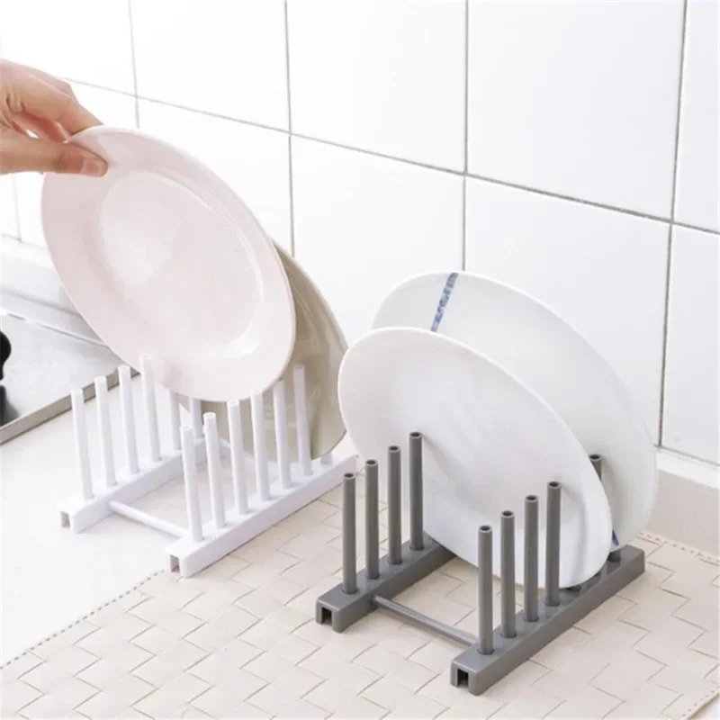 Modern Kitchen Plate Rack Set Dish Drainer Organizer With Pot Lid Stand Pack 4