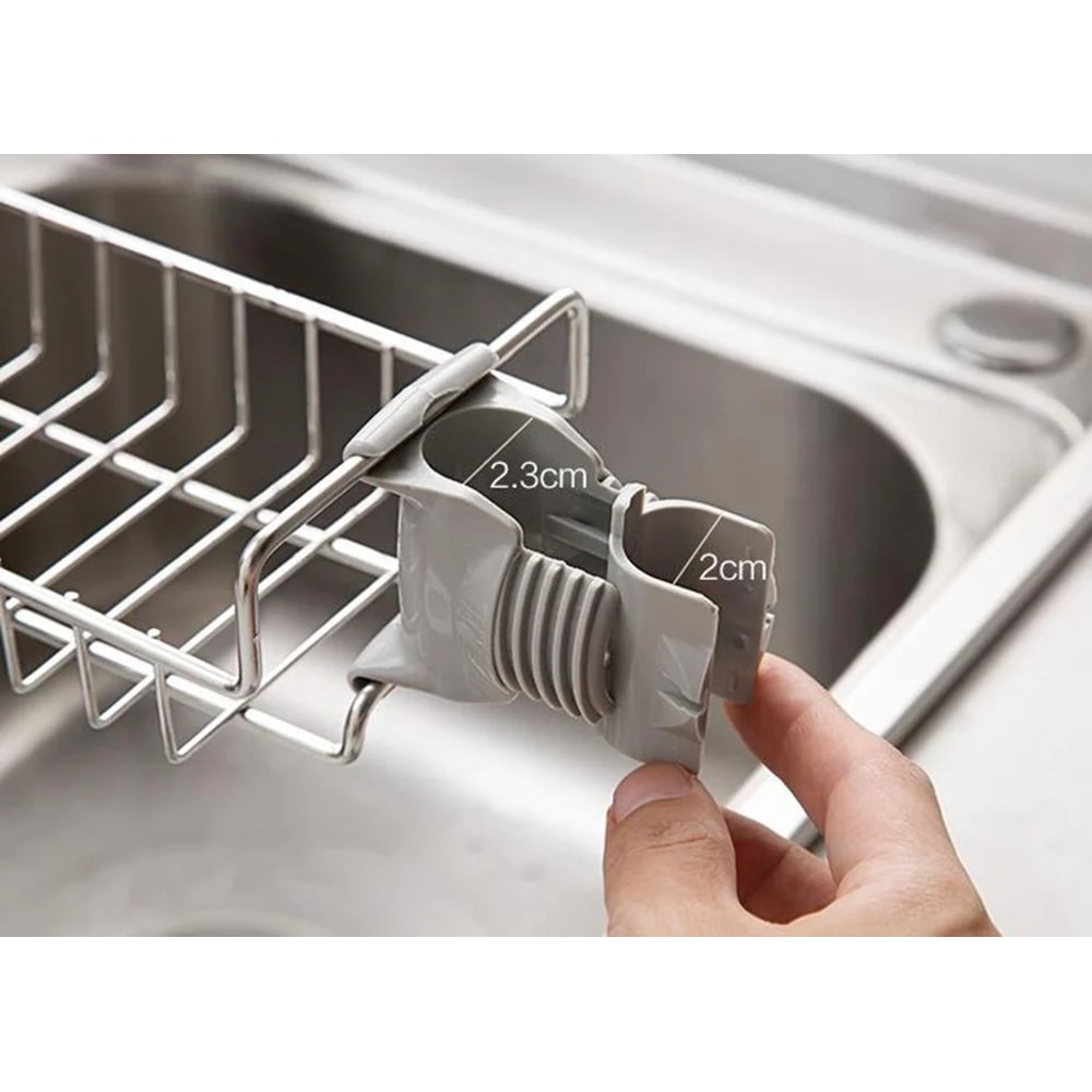 Adjustable Stainless Steel Sink Rack Kitchen Organizer with Drain Holder