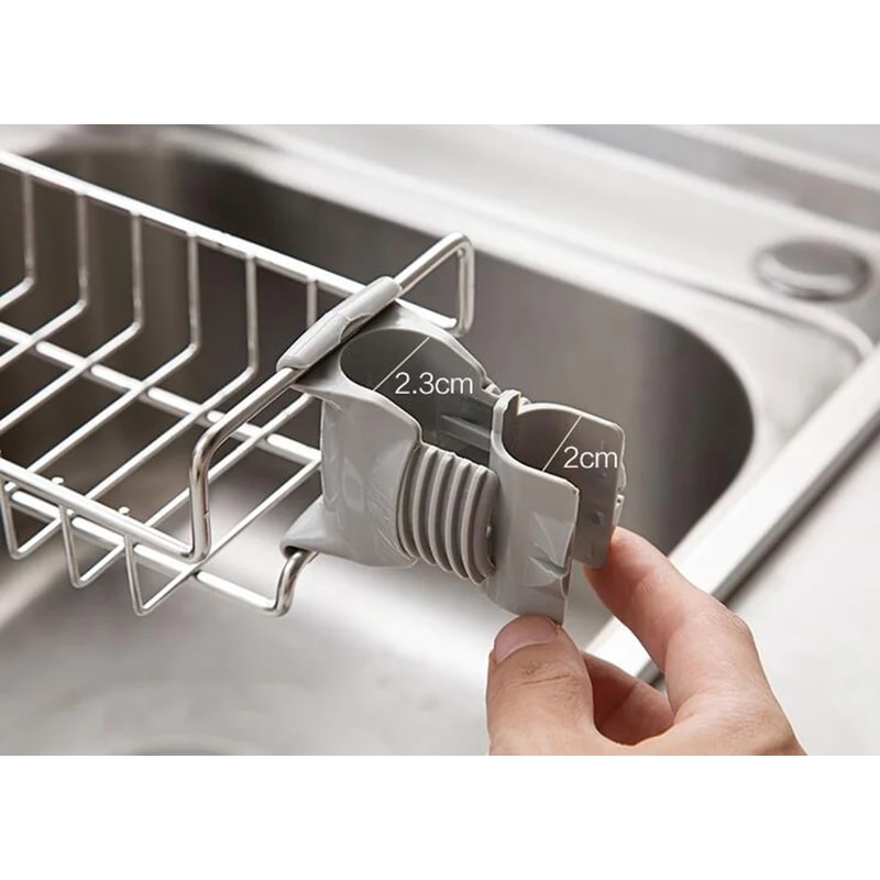 Adjustable Stainless Steel Sink Rack Kitchen Organizer with Drain Holder