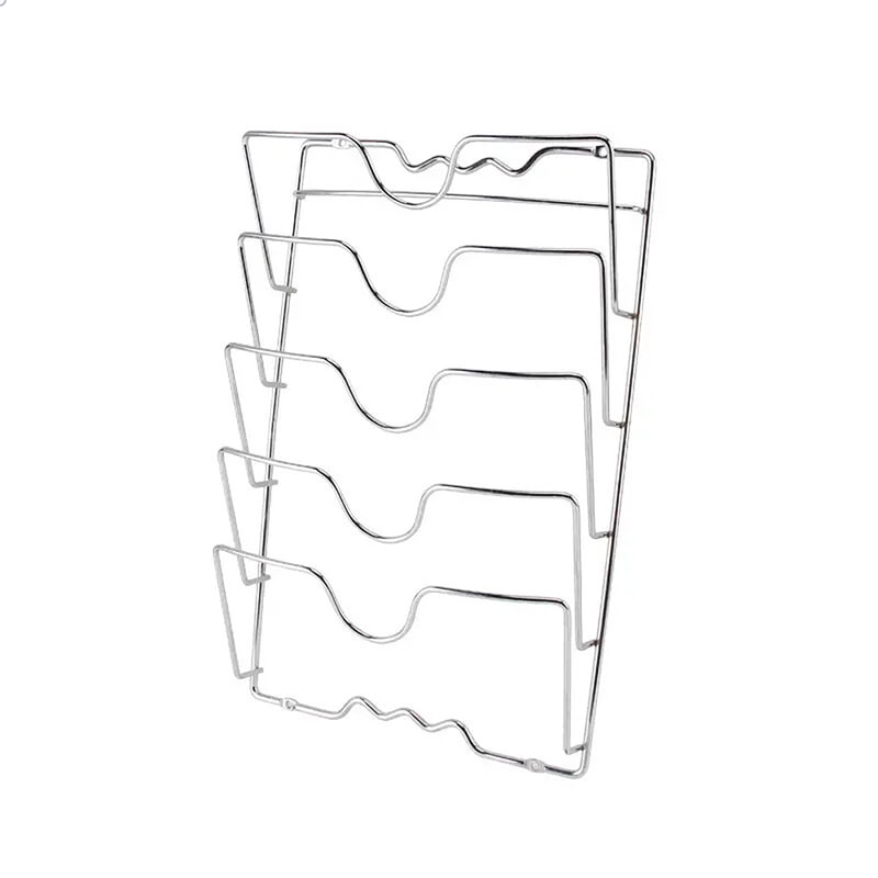 Adjustable Pot Lid Organizer Rack for Cabinets Space Saving Kitchen Storage Holder