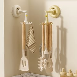 suction cup wall organizer rack for kitchen bathroom no drill spoon holder hook shelf