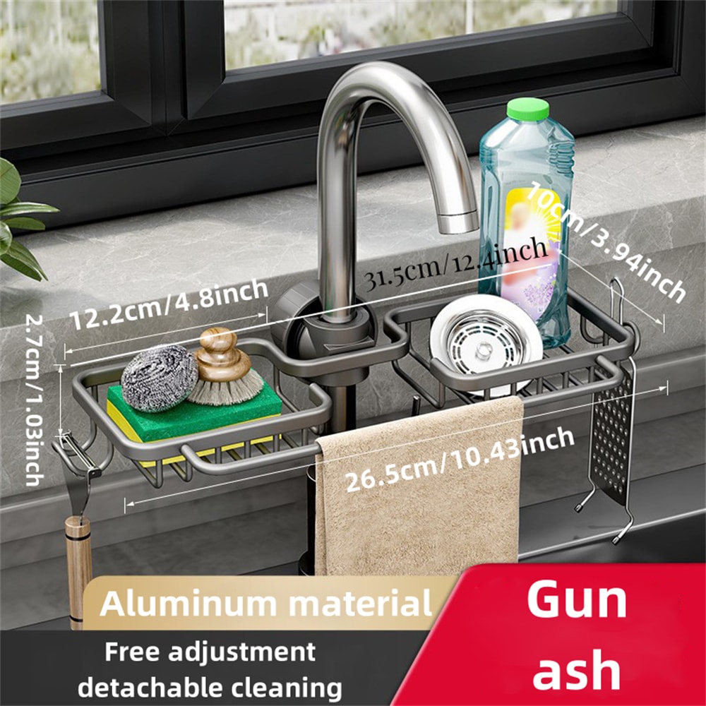 Two Way Drain Kitchen Sponge Holder Sink Caddy Organizer Rack