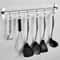 Punch Free Stainless Steel Kitchen Wall Rack Organizer with Hooks for Knives Pots and Utensils
