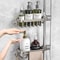 Aluminum Sink Faucet Rack Organizer with Sponge Holder and Soap Drainer Basket
