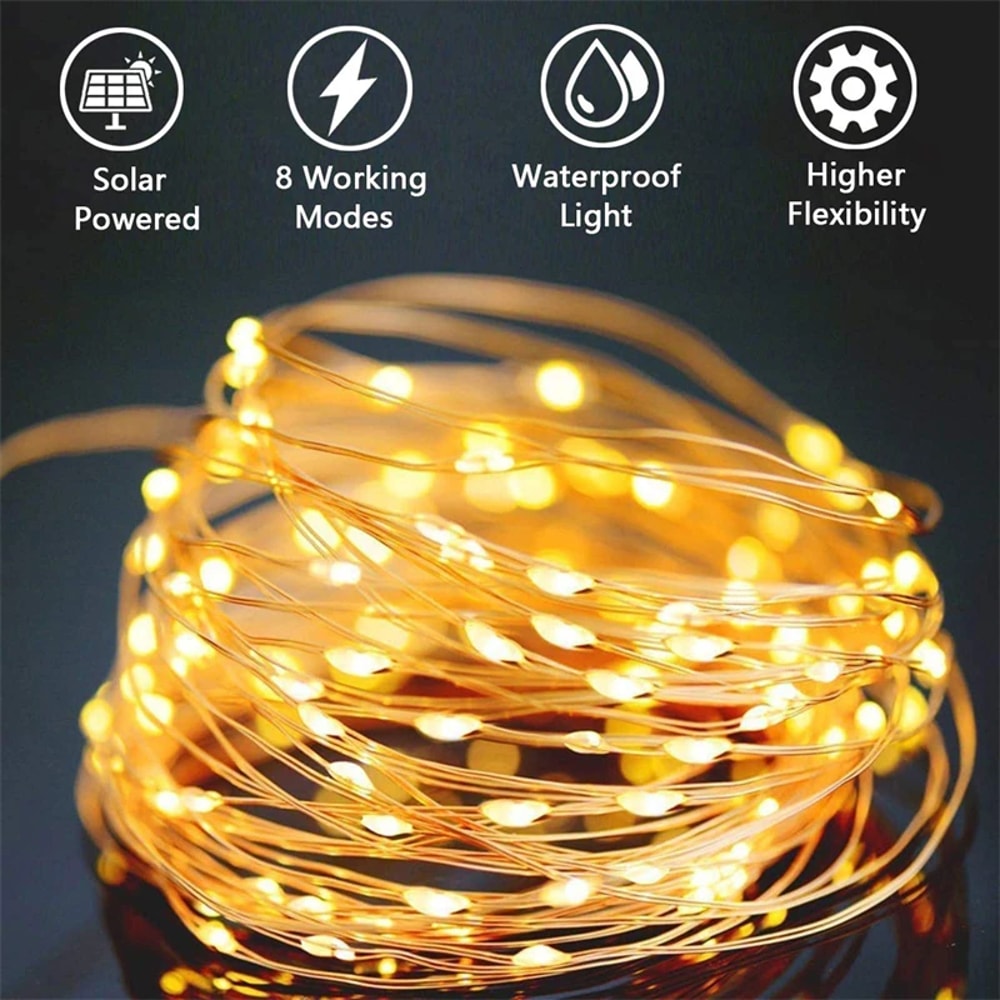 Solar Fairy String Lights Waterproof Outdoor Garden Patio LED Decor 1