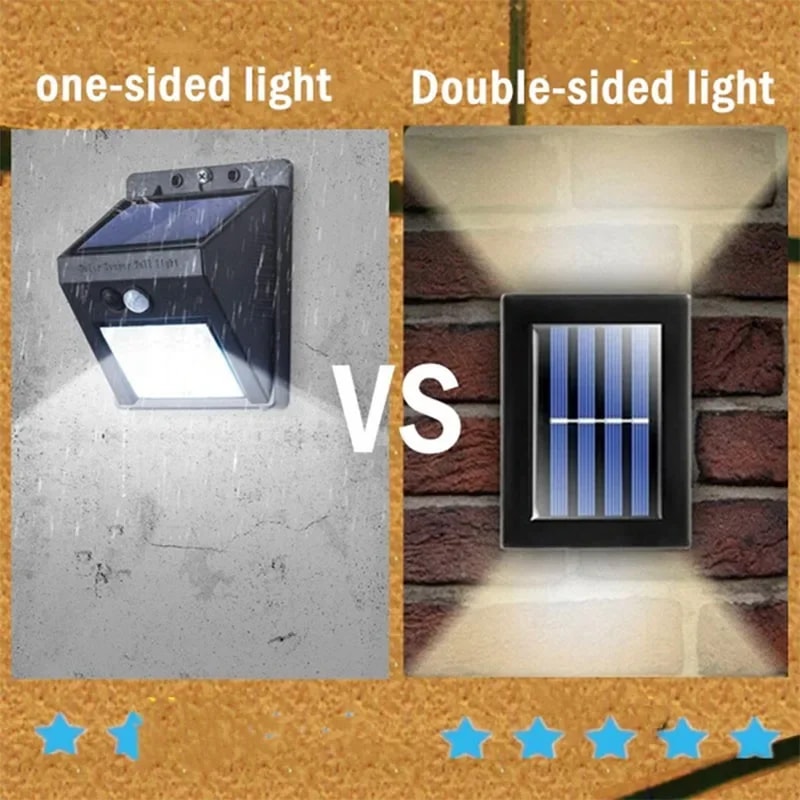 Solar Up Down Wall Light Outdoor Waterproof LED Garden Lamp 5