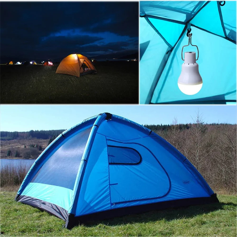 Solar Powered LED Camping Lamp Rechargeable Portable Light For Emergency Outdoor Use 4