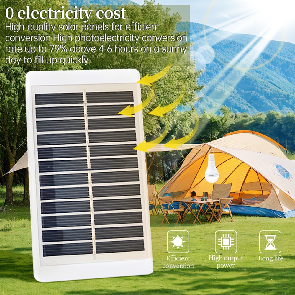 Solar Camping Light USB Rechargeable Waterproof LED Lantern For Outdoor Emergency Use 1