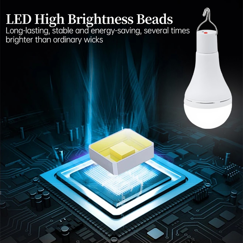 Solar Camping Light USB Rechargeable Waterproof LED Lantern For Outdoor Emergency Use 3