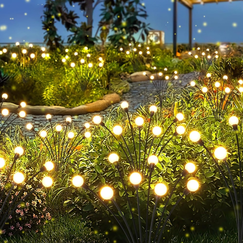 Solar Firefly Garden Lights Outdoor Waterproof Swaying LED Pathway Lights 5