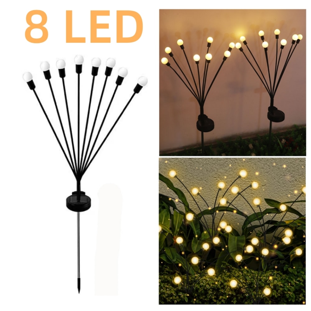 Solar Firefly Garden Lights Outdoor Waterproof Swaying LED Pathway Lights 7