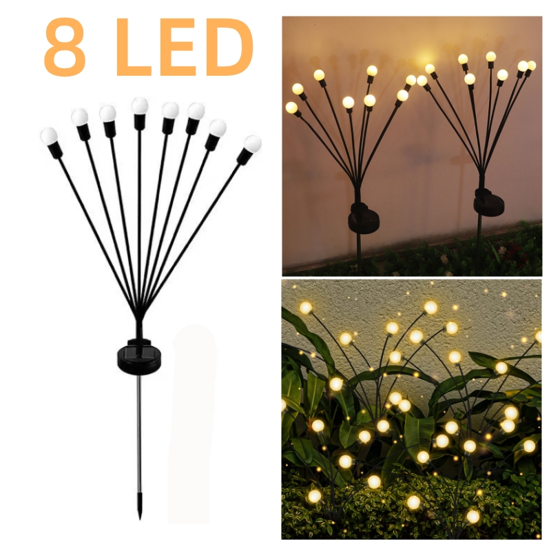 Solar Firefly Garden Lights Outdoor Waterproof Swaying LED Pathway Lights 7