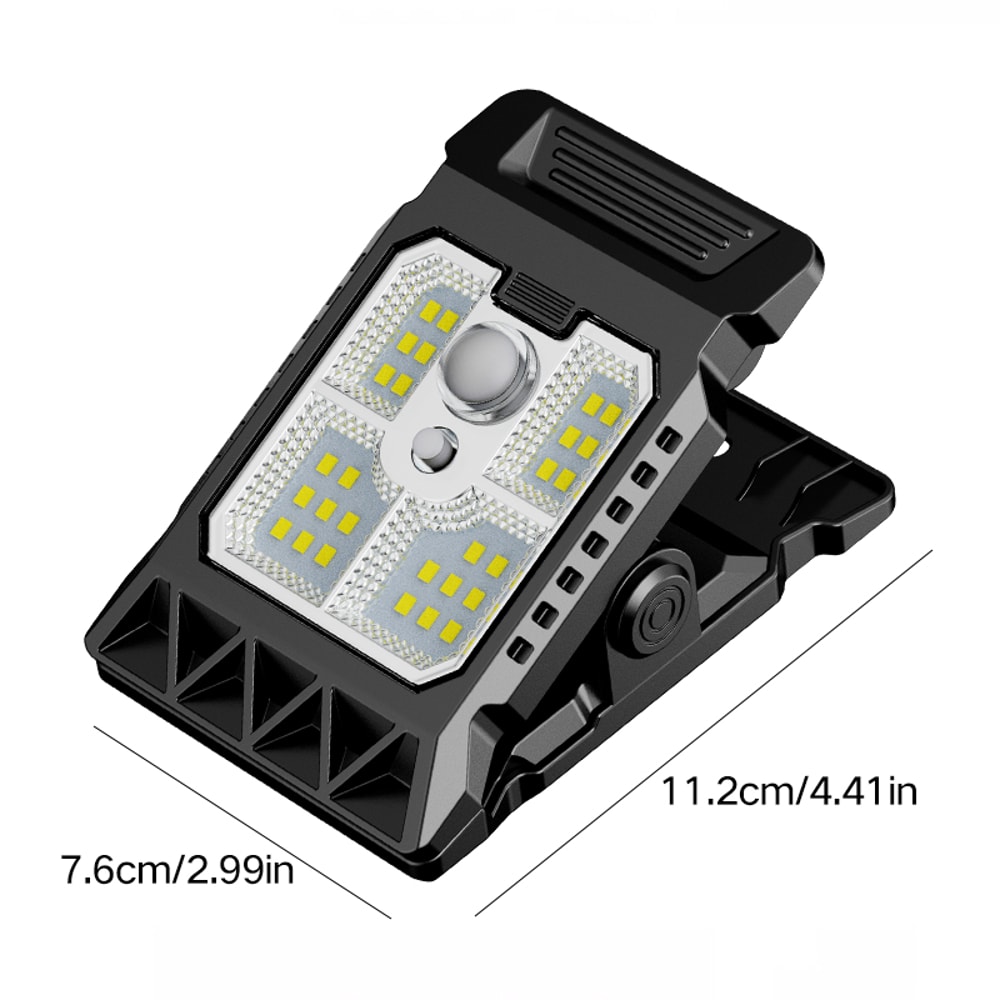 Solar Motion Sensor Clamp Light Waterproof LED Work Light For Outdoor Camping And Garage 1
