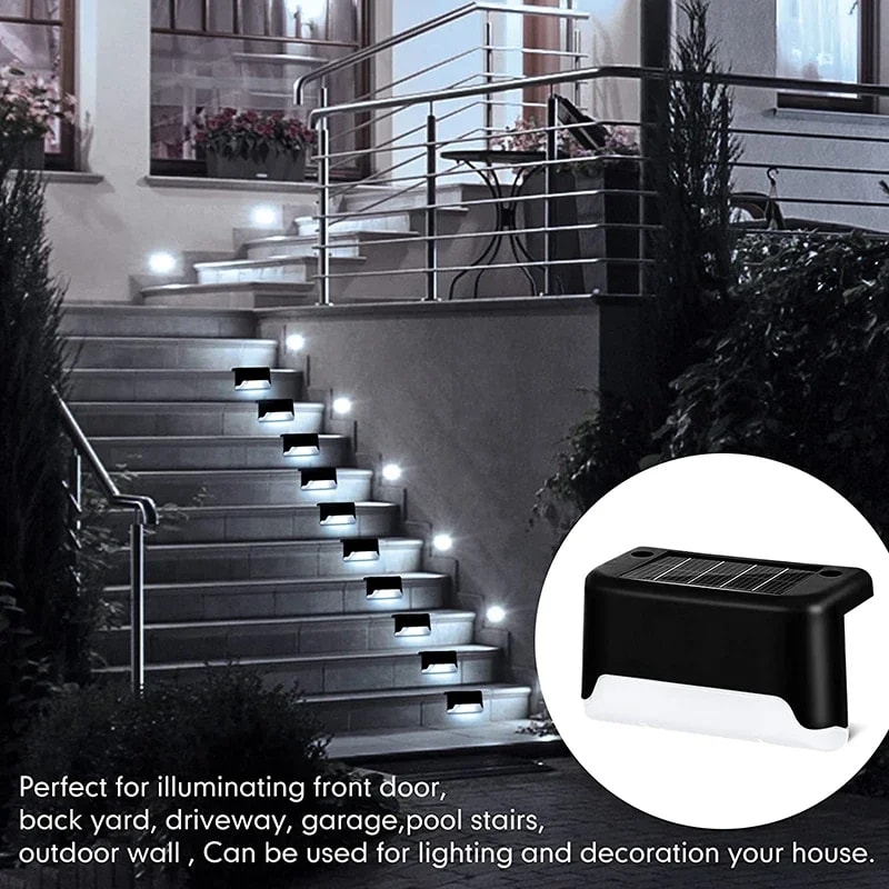 Solar Deck Lights Waterproof LED Step Fence Pathway Lighting Set 1