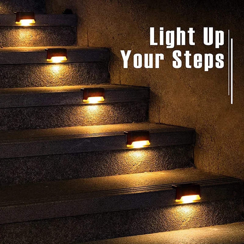 Solar Deck Lights Waterproof LED Step Fence Pathway Lighting Set 3